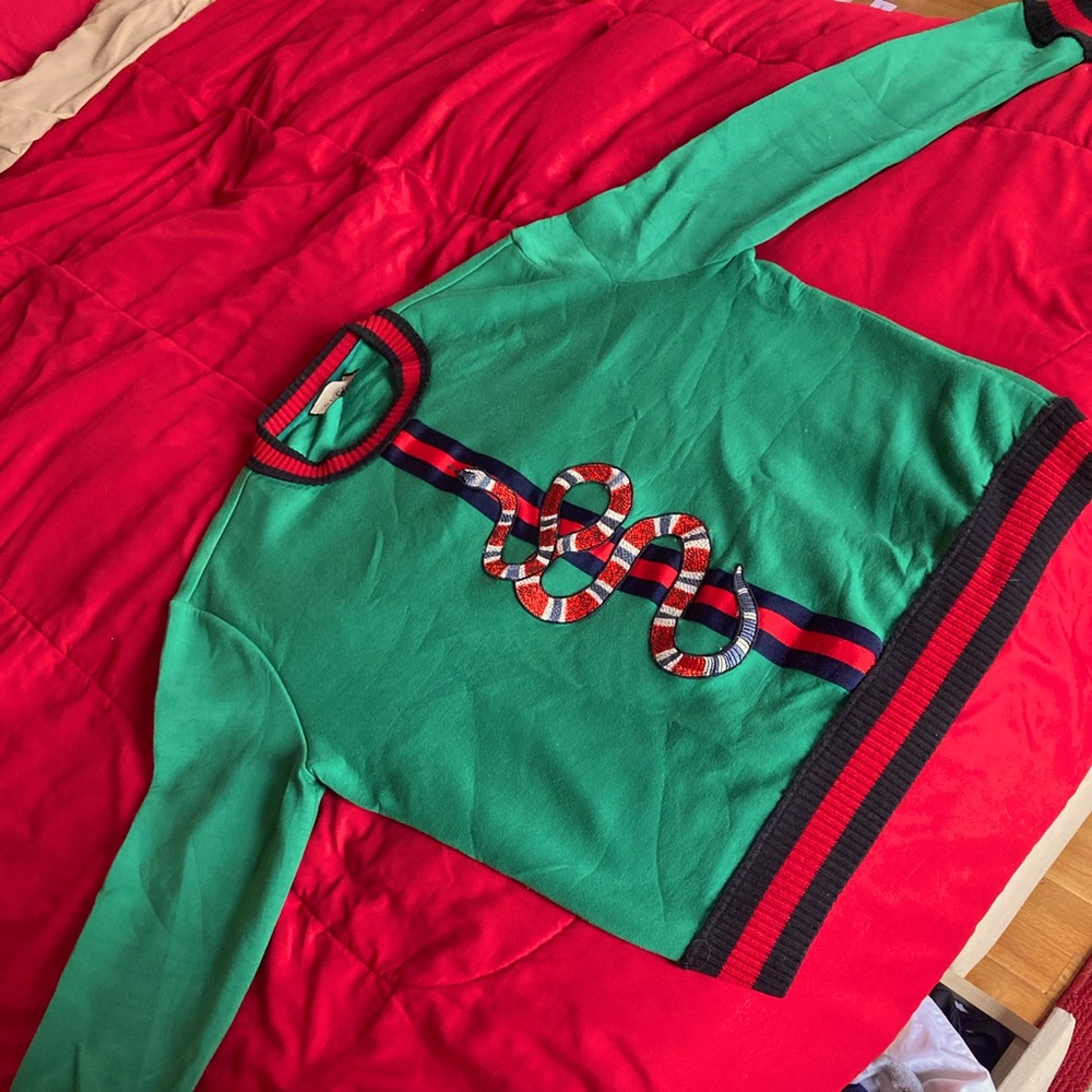 Red green snake stitched Gucci Sweater XXL Original price 3000$ asking 2200$